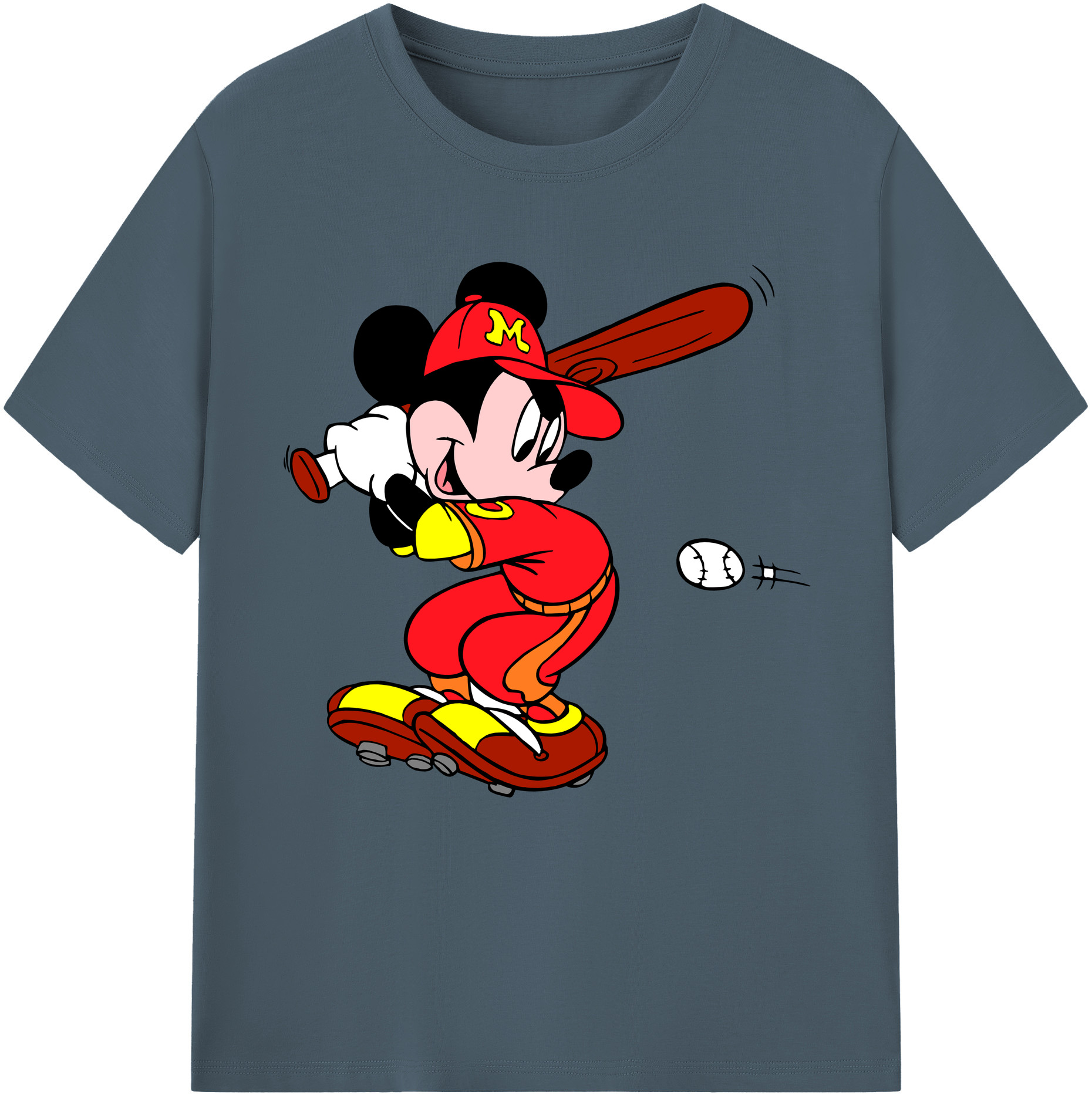 （画像用） ミッキーマウス Mickey Mouse 綿100％半袖Tシャツ（フロントプリント）